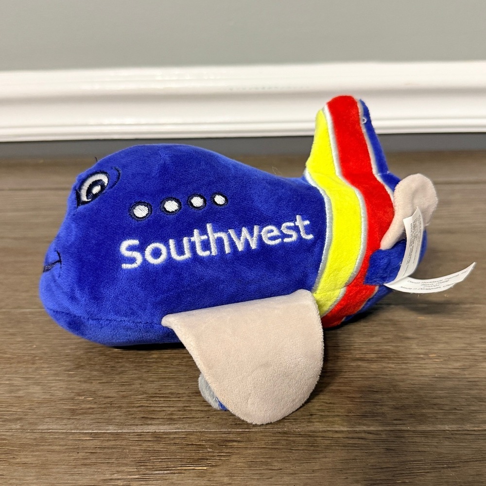 Southwest Airlines Plush‎ Airplane Toy Daron Worldwide Trading Blue Smiling Jet